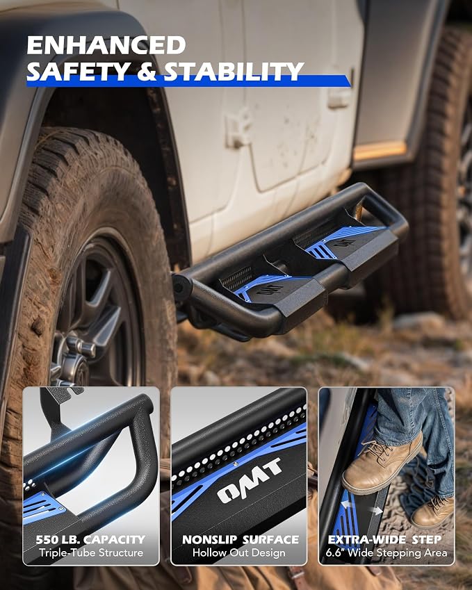 Running Boards Compatible with Toyota Tacoma Double Cab 2005-2023, 6.6" Side - Image 7