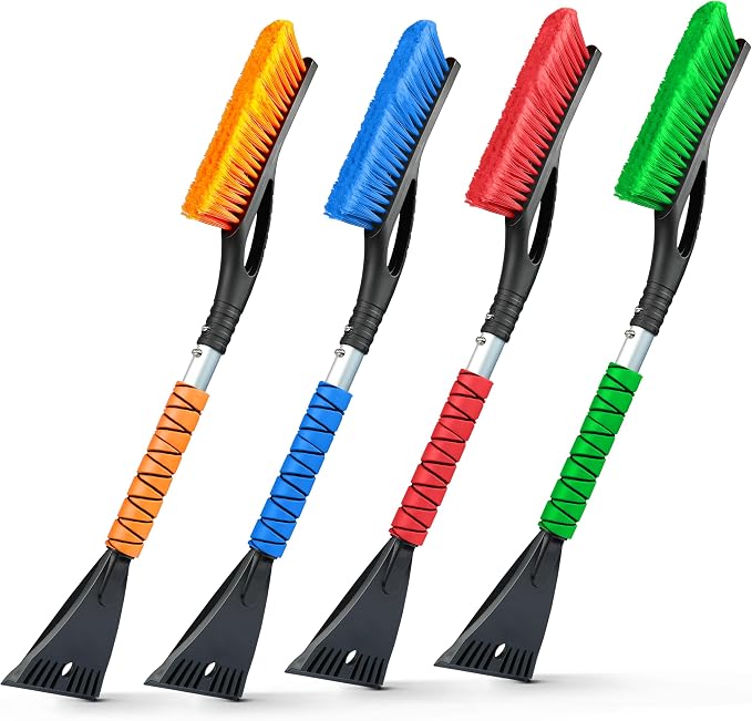 EcoNour 27" Aluminum Car Snow Scraper and Brush | Weaved Bristle Head by EcoNour