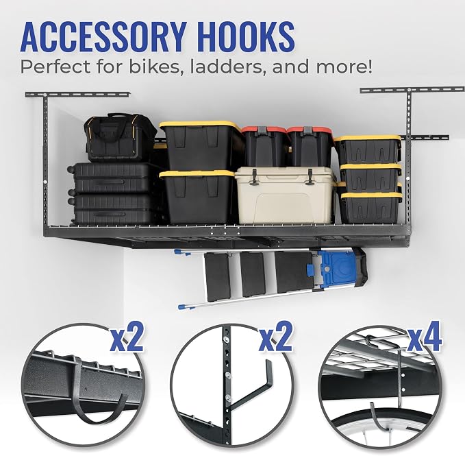 SafeRacks 4x8 Overhead Garage Storage Rack Heavy Duty - Image 4