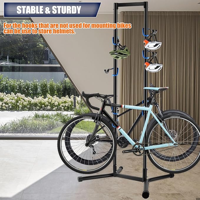 Stand Bike Storage Rack Garage Max 240lbs, Freestanding Gravity Indoor Bike - Image 4