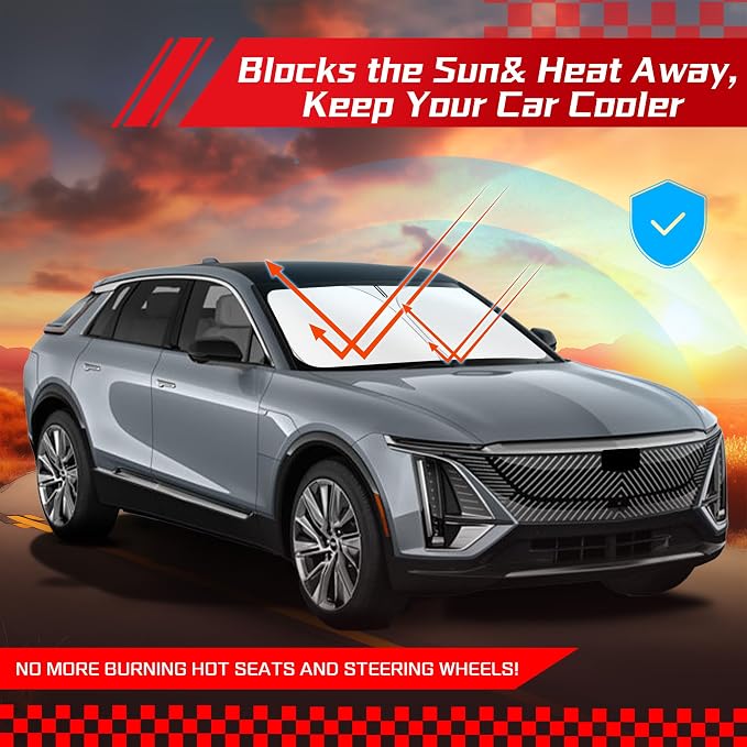 ARISMOTOR Windshield Sun Shade for Cadillac Lyriq Electric 2023-2025, Custom - Image 7
