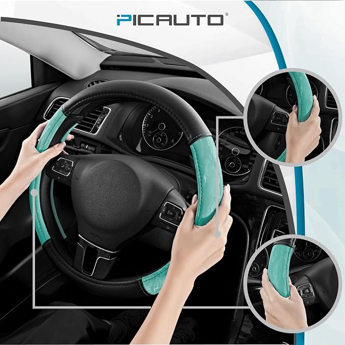 PIC AUTO Steering Wheel Cover, Silk Grain Leather Car Steering Wheel Protector - Image 4