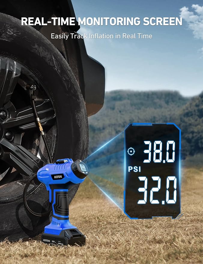 AstroAI C2 Cordless Tire Inflator Air Compressor 20V Rechargeable Battery - Image 4