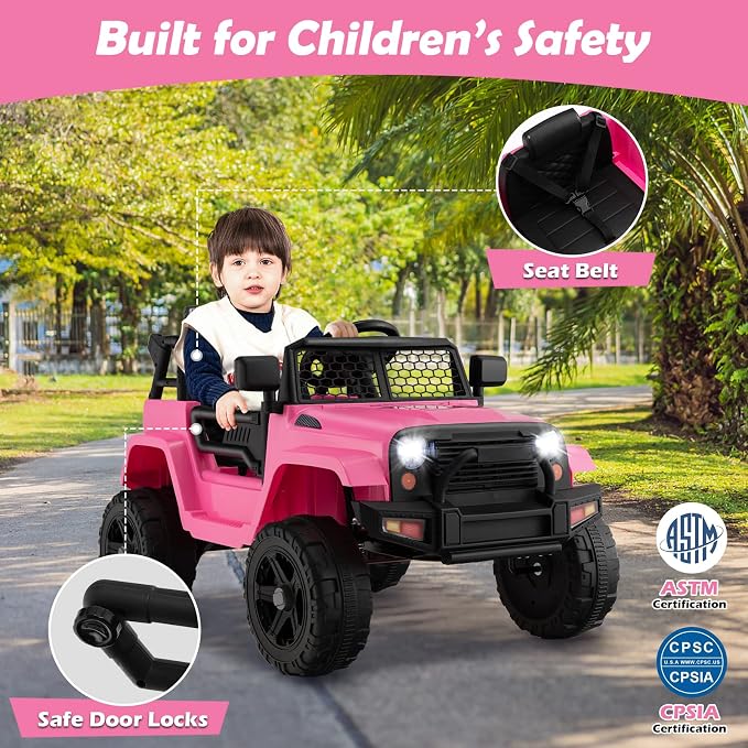 Costzon Ride on Car, 12V Battery Powered Truck Vehicle - Image 6