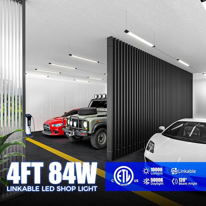 Barrina LED Shop Light for Garage, 5000K Linkable Light Fixture for Workshop - Image 2
