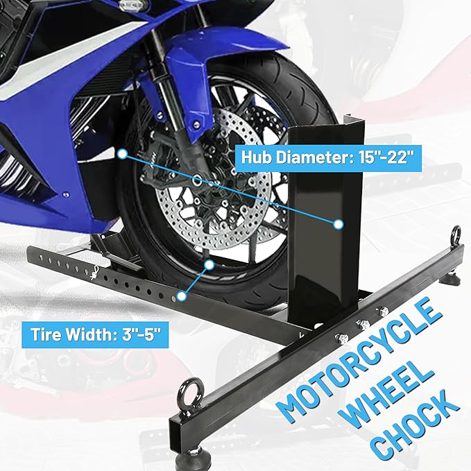 KUAFU Motorcycle Wheel Chock Stand Upright 1800 LBS, Wide Range 3“ to 5” - Image 4