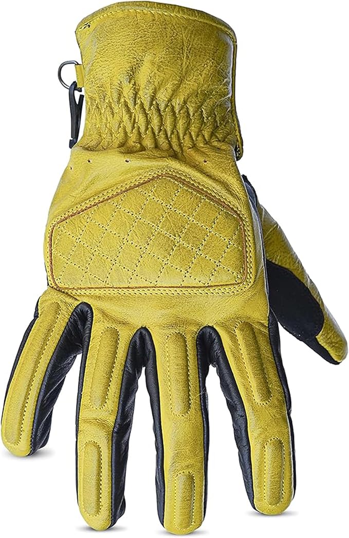 Leather Motorcycle Gloves with Adjustable Fitting Bike Riding Gloves - Image 5