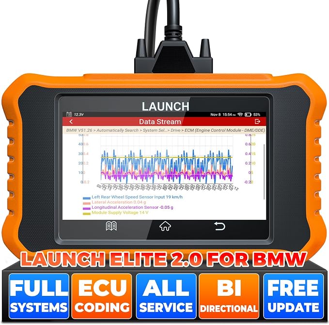 LAUNCH Creader Elite V2.0 for BMW OBD2 Scanner, 2025 Full Systems by LAUNCH