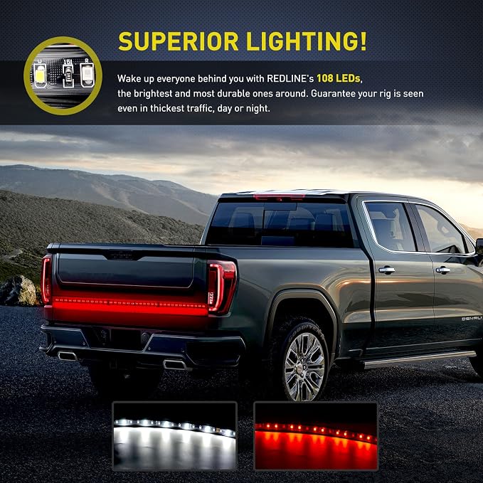 Nilight 48”/49” LED Tailgate Light Strip 90 LED Red/White - Image 7