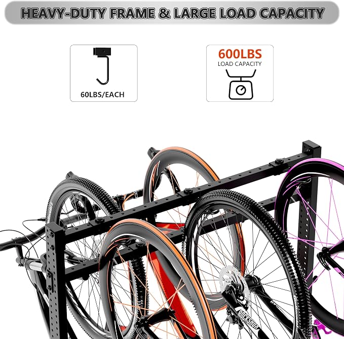 Freestanding Bike Storage Rack, Heavy-Duty Steel Vertical Bike Rack - Image 6