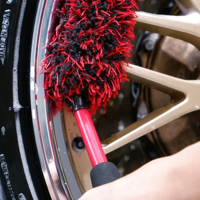 Angled Wheel Brush Kit 3 Pack- Angled Microfiber Wheel Brush, Wheel Barrel Brush - Image 2