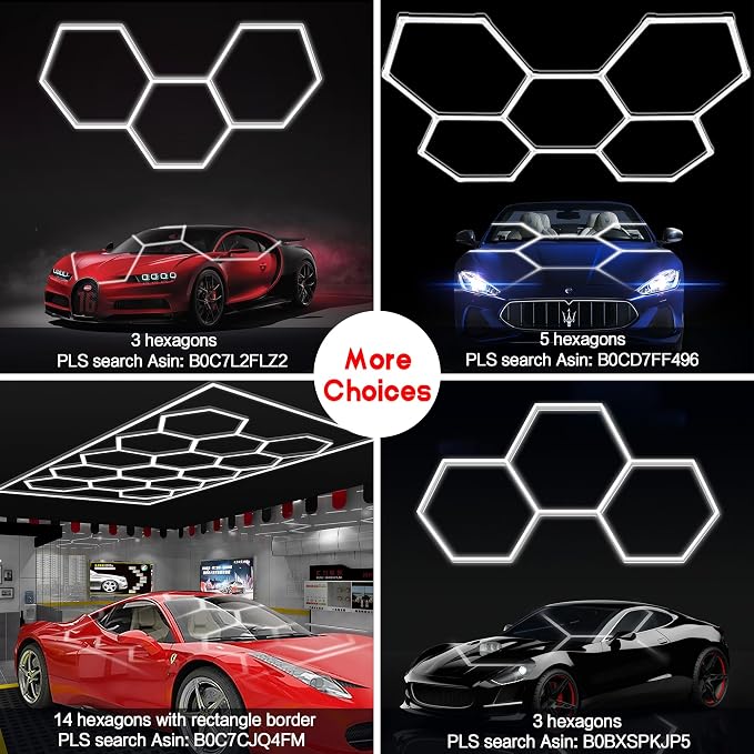 MODERN Hexagon Garage Light: Higher Brightness 720W 86400 Lumens Hexagon Led - Image 5