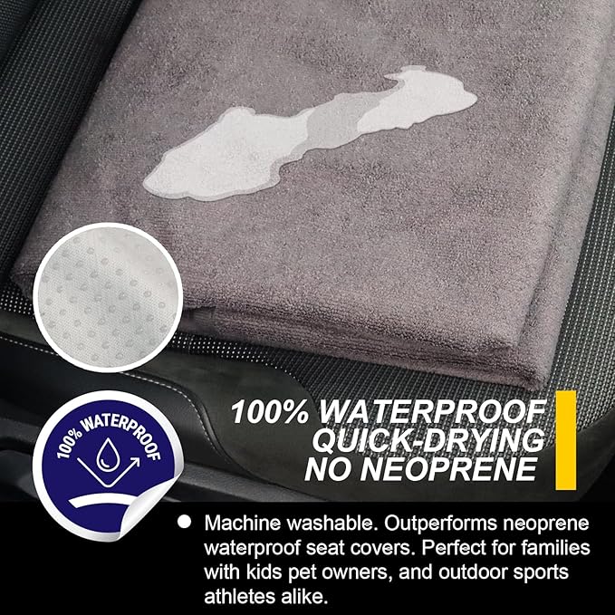 Back Seat Cover for Car Trucks Van SUV, Waterproof Rear Bench Towel Seat Covers - Image 3