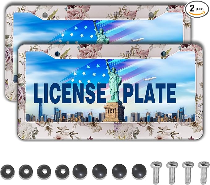 License Plate Bracket for Women Multicolor License Plate Frames for Men Vintage by Unknown