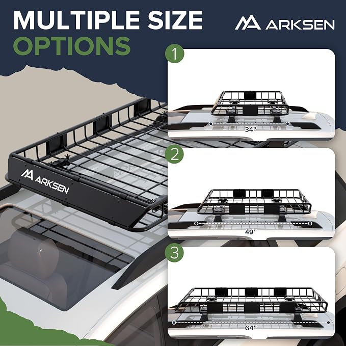 ARKSEN 64 x 39 x 5 Inch Upgrade Universal Roof Rack - Image 5