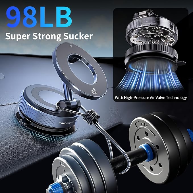 Vacuum Magnetic Car Phone Holder, 360°Adjustable Magnetic Phone Holder - Image 4