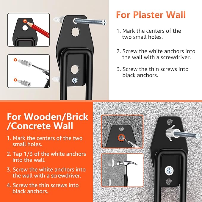 4 Pack 4.7x2.6 Inch Utility Steel Wall Mount Heavy Duty Garage Hooks - Image 4