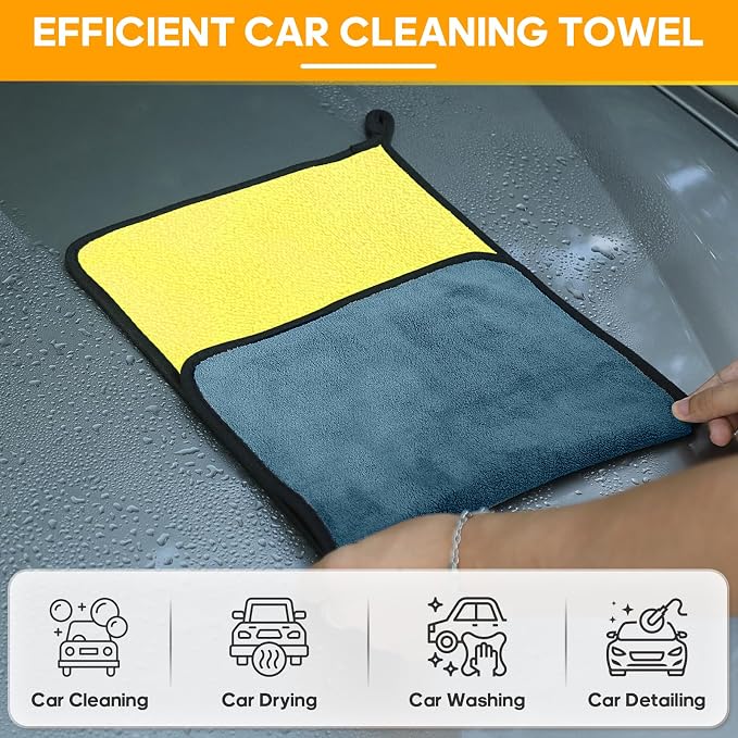 Microfiber Towels for Cars 6 Pack, Car Drying Towels for Wash, Soft and - Image 3