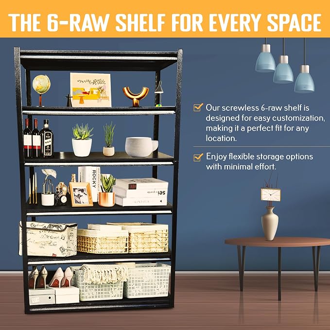 Rigma 5 Tier Garage Shelf, Heavy Duty Steel Shelving Unit, Adjustable Metal - Image 3
