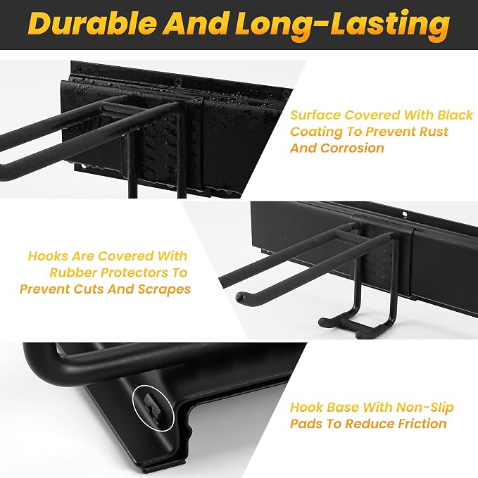 Garage Tool Organizer Wall Mount, 48-Inch Multi-Functional Garage Hooks Heavy - Image 3