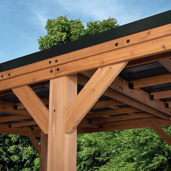 Backyard Discovery Kingsport 20' x 12' Cedar Wood Outdoor Carport Garage - Image 9