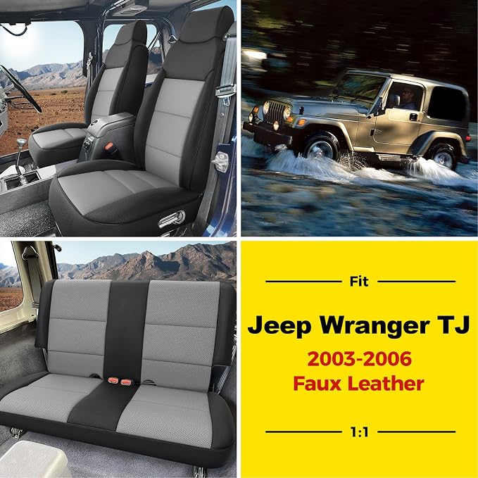 GIANT PANDA Full Set Car Seat Covers Customized Jeep Wrangler TJ Rubicon Sahara - Image 2