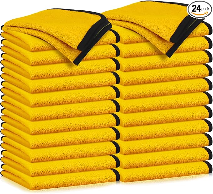 Tallew 24 Pcs Microfiber Towels 16 Inch x 16 Inch Microfiber Cloth Car Drying by Tallew