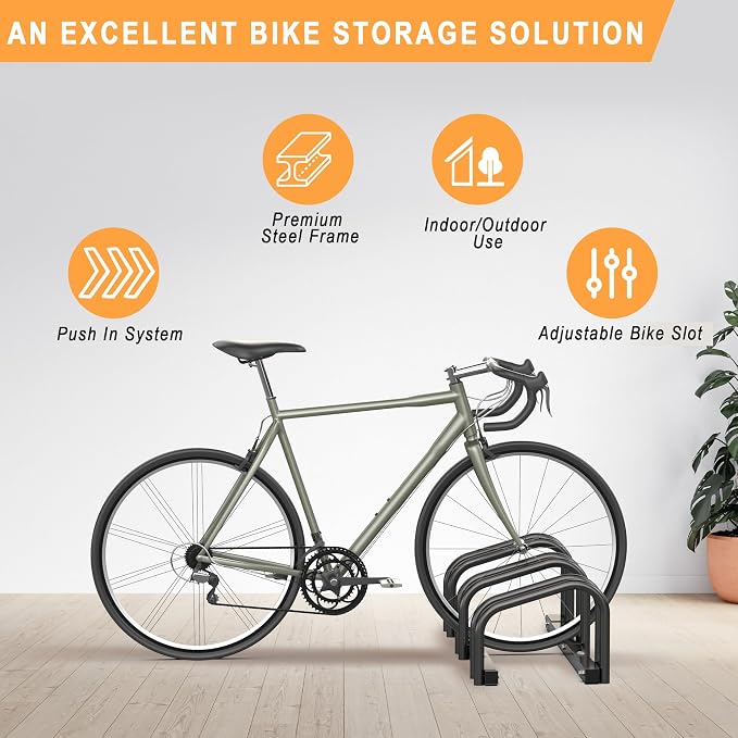 Ultrawall Bike Storage Rack for Garage, 3 Bikes Floor Bike Stand, Bicycle - Image 5