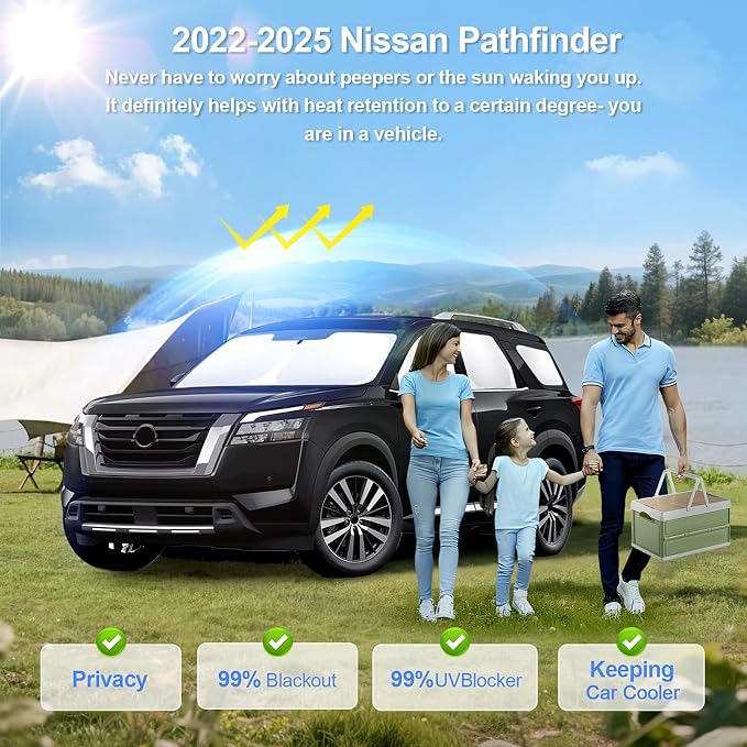8pcs Car Window Shades for Nissan Pathfinder2022-2025 Accessories, Windshield - Image 2