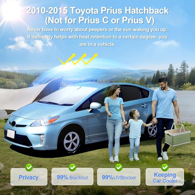 10pcs Car Window Shades for Toyota Prius Hatchback 2010-2015 Accessories - Image 2