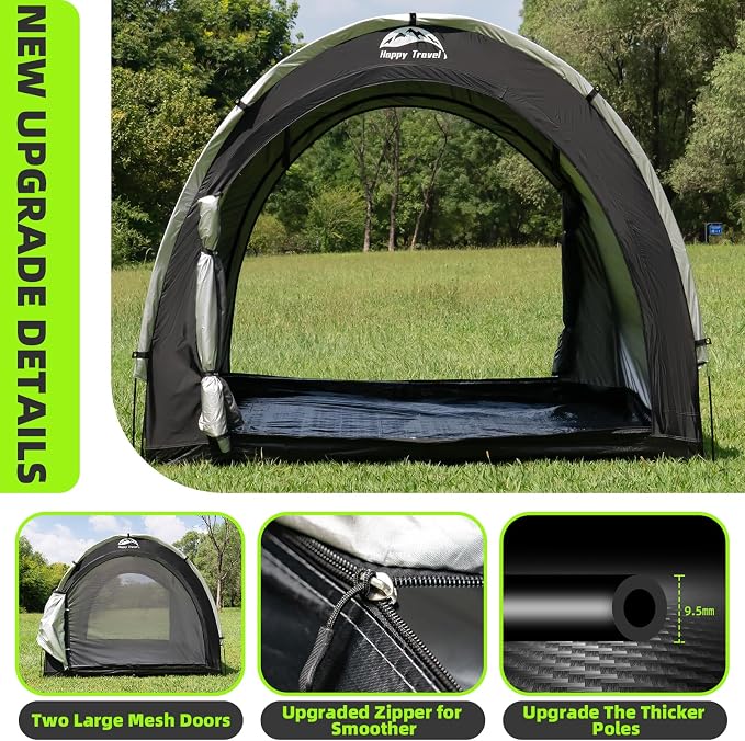 Happy Travel Bike Storage Tent Shed, Outdoor Waterproof Bicycle Covers Shelter - Image 6