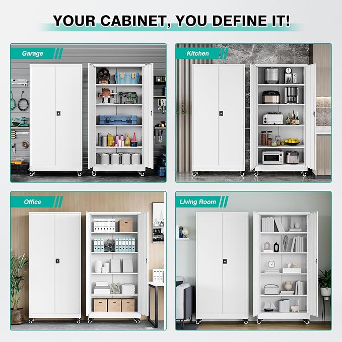 75" Tall Metal Storage Cabinet - Image 7
