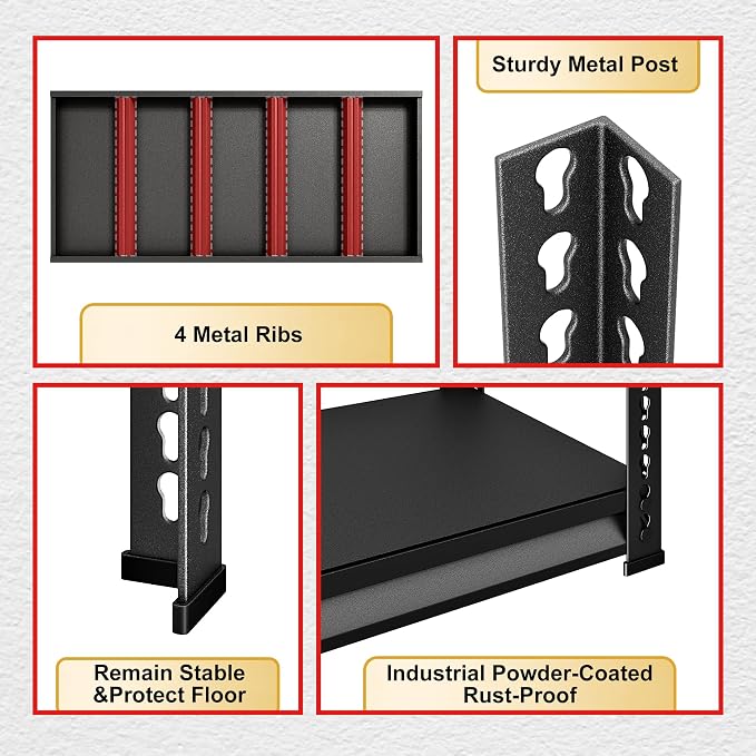 Garage Shelving Heavy Duty 3000LBS Loads, 5-Tier Metal Shelving Units and - Image 5