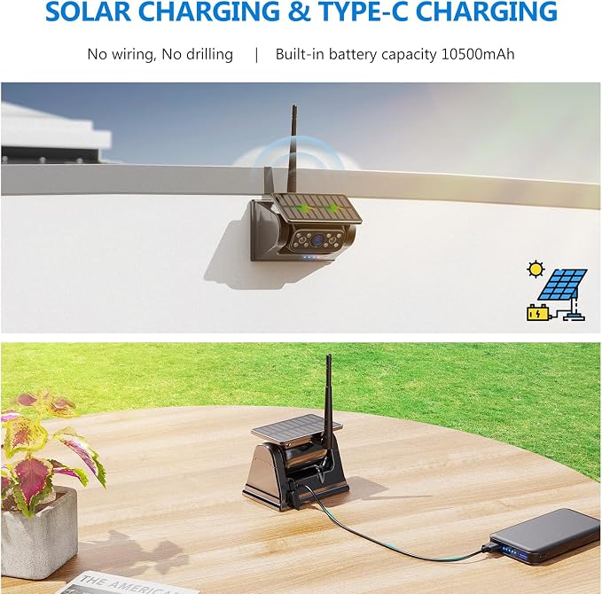 WiFi Magnetic Solar Wireless Backup Camera, 10500mAh Rechargeable 1080P Rear - Image 3