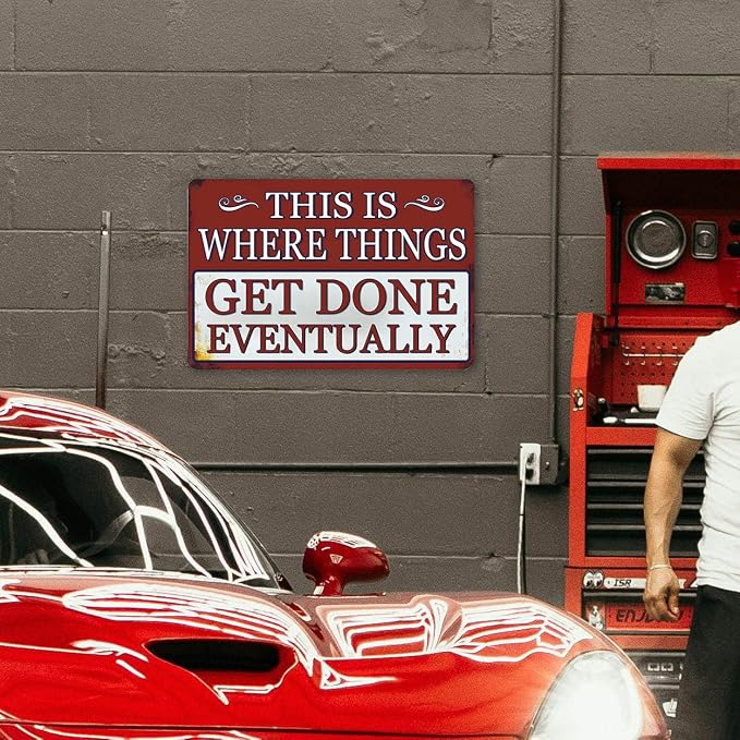 Funny Metal Garage Signs For Men Shop Sign Garage Wall Decor Dad Garage Tin - Image 3