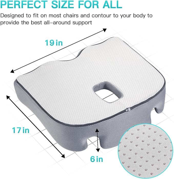 Benazcap Memory Seat Cushion for Office Chair Sciatica & Back Pain Relief - Image 8