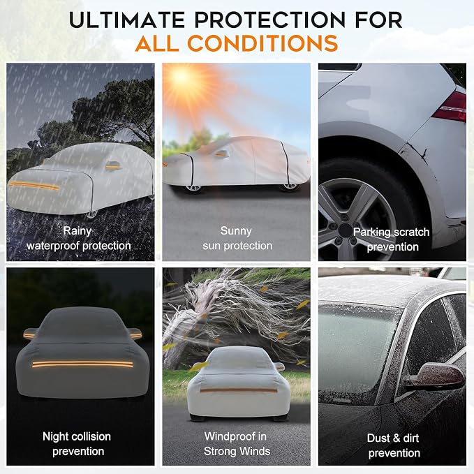 Waterproof Hatchback Car Cover: 6-Layer Protection from Rain, UV & Dust - Image 6