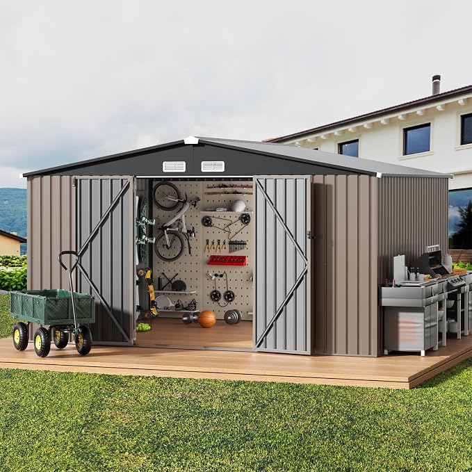 GVDV 10X12 FT Outdoor Storage Shed, Durable Metal Outside Storage - Image 8