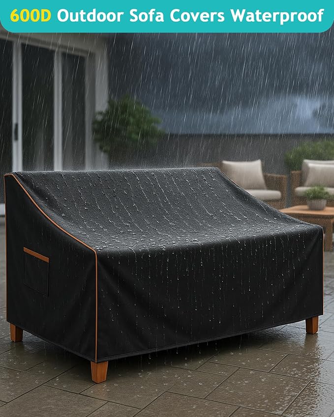 Outdoor Sofa Cover, Waterproof Patio Furniture Cover 60W x 42D x 33H inches - Image 2