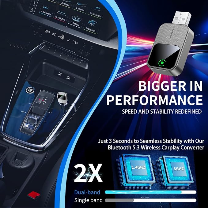 Wireless CarPlay Adapter-2025 Upgrade Built-in Wired CarPlay to Car Play - Image 3