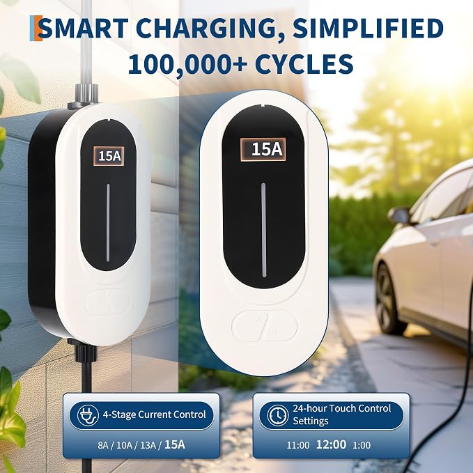Level 1 EV Charger, 15A 110V Voltage, NEMA 5-15 Plug, 25ft Cable, Adjustable - Image 5