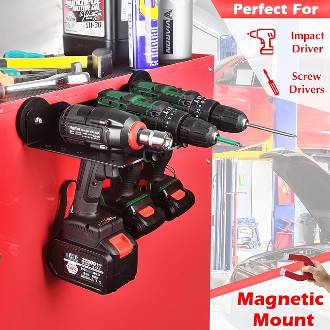 MUTUACTOR Super Power Tool Organizer Heavy Duty, Magnetic Mount Drill Holder - Image 2