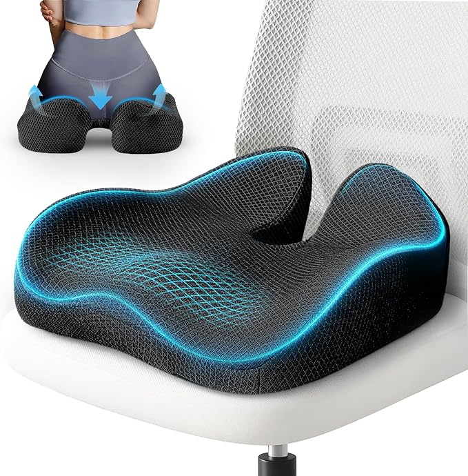 Extra Large Office Chair Cushion, Sciatica & Hip Pain Relief, Booster Pad by Sytopia