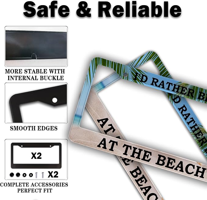 License Plate Frames Multicolor Car License Plate Frame I'd Rather Be at The - Image 4