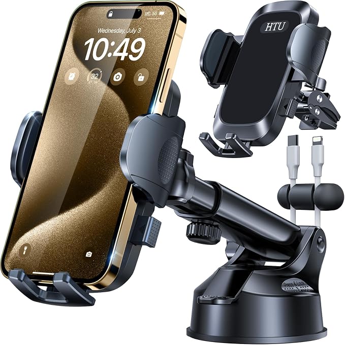 HTU 2025 Best Car Phone Holder 【Ultimate 5-in-1 & Upgraded 100+LBS Strongest by HTU15yearsincarmounts