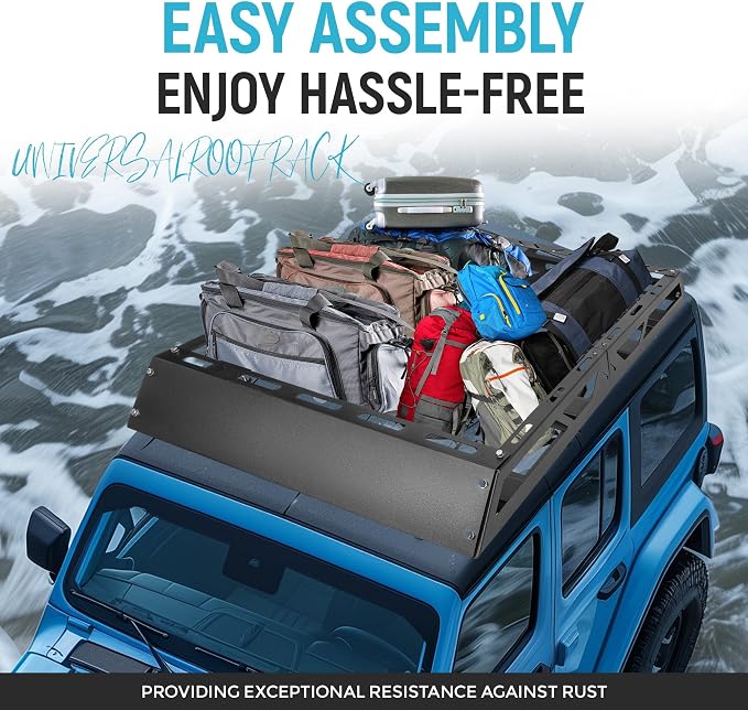 ECOTRIC 50" x 39" x 4.75" Roof Rack Cargo Basket W/Cross Bars Fit - Image 7