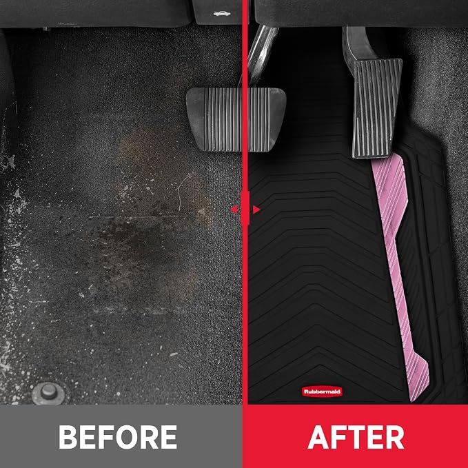 Rubbermaid Car Floor Mat, Heavy Duty All-Weather Car Mats Full Set - Image 2