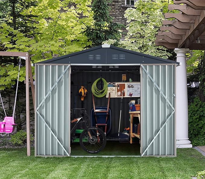 AECOJOY 8' x 6' Metal Storage Shed - Image 6