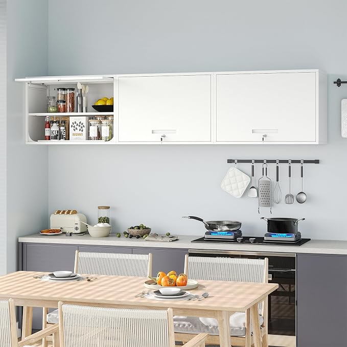 Metal Wall Cabinet with Locking Door and Shelf, Hanging Garage Cabinets with - Image 6