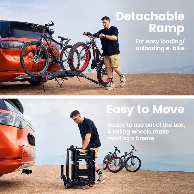 2-Bike Hitch Bike Rack with Ramp - Image 3